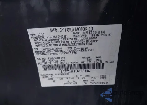 2014 Ford Taurus Sel z USA, uszkodzony, nr VIN 1FAHP2H81EG133486